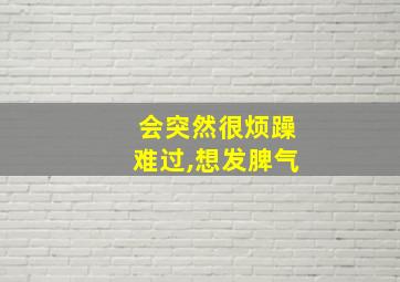 会突然很烦躁难过,想发脾气