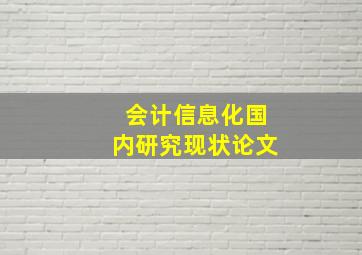 会计信息化国内研究现状论文