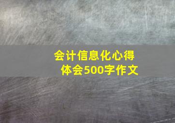 会计信息化心得体会500字作文