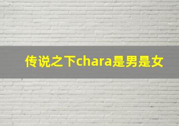 传说之下chara是男是女