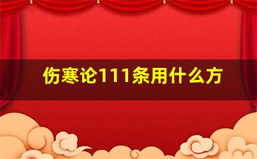 伤寒论111条用什么方