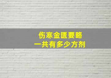 伤寒金匮要略一共有多少方剂