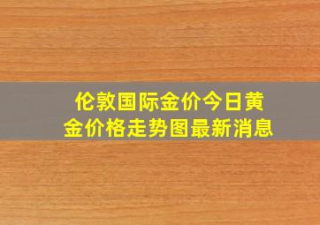 伦敦国际金价今日黄金价格走势图最新消息