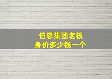 伯恩集团老板身价多少钱一个