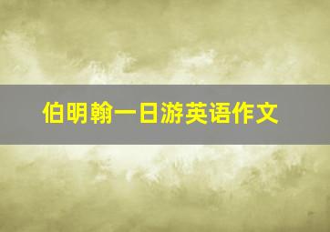 伯明翰一日游英语作文