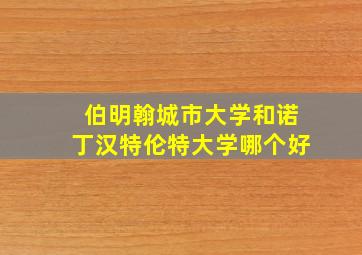 伯明翰城市大学和诺丁汉特伦特大学哪个好