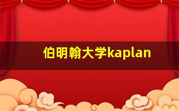 伯明翰大学kaplan