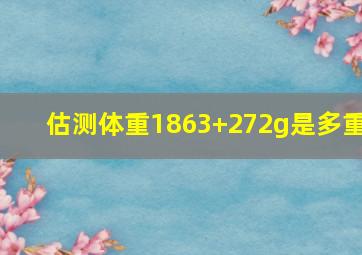 估测体重1863+272g是多重