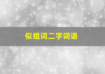 似组词二字词语