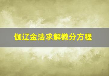 伽辽金法求解微分方程