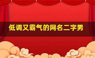 低调又霸气的网名二字男