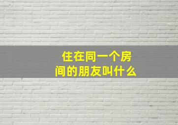 住在同一个房间的朋友叫什么