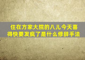 住在方家大院的八儿今天喜得快要发疯了是什么修辞手法