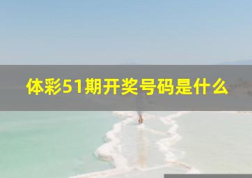 体彩51期开奖号码是什么