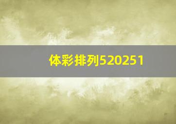 体彩排列520251