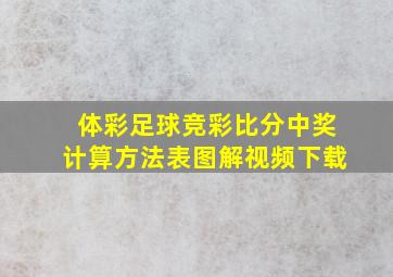 体彩足球竞彩比分中奖计算方法表图解视频下载