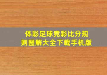 体彩足球竞彩比分规则图解大全下载手机版