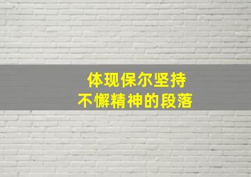 体现保尔坚持不懈精神的段落