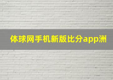 体球网手机新版比分app洲