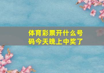 体育彩票开什么号码今天晚上中奖了