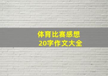 体育比赛感想20字作文大全