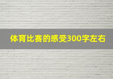 体育比赛的感受300字左右