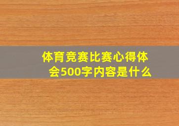 体育竞赛比赛心得体会500字内容是什么