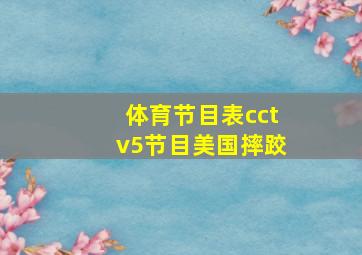 体育节目表cctv5节目美国摔跤