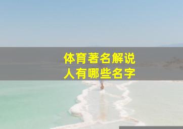 体育著名解说人有哪些名字