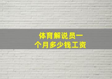 体育解说员一个月多少钱工资