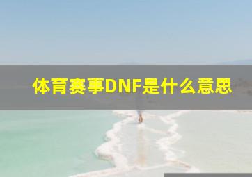 体育赛事DNF是什么意思