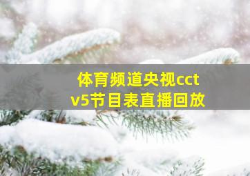 体育频道央视cctv5节目表直播回放