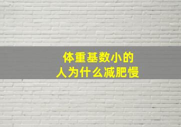 体重基数小的人为什么减肥慢