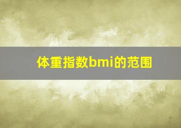 体重指数bmi的范围