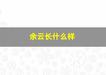 余云长什么样