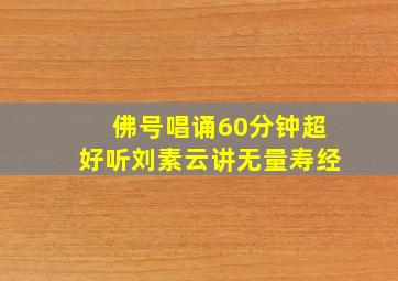 佛号唱诵60分钟超好听刘素云讲无量寿经