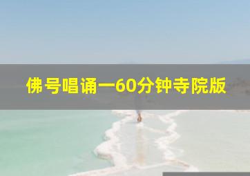 佛号唱诵一60分钟寺院版