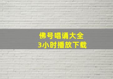 佛号唱诵大全3小时播放下载