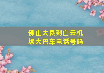 佛山大良到白云机场大巴车电话号码