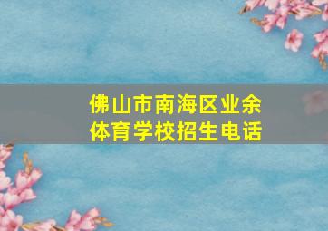 佛山市南海区业余体育学校招生电话