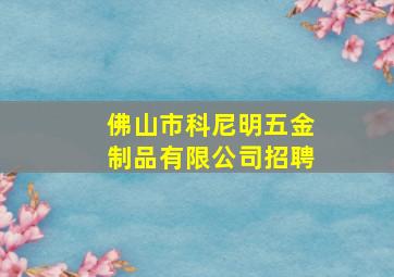 佛山市科尼明五金制品有限公司招聘