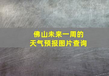 佛山未来一周的天气预报图片查询