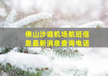 佛山沙堤机场航班信息最新消息查询电话