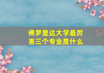 佛罗里达大学最厉害三个专业是什么