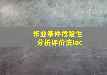 作业条件危险性分析评价法lec