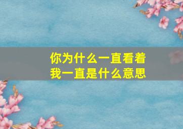 你为什么一直看着我一直是什么意思