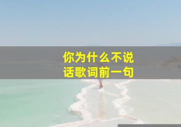 你为什么不说话歌词前一句