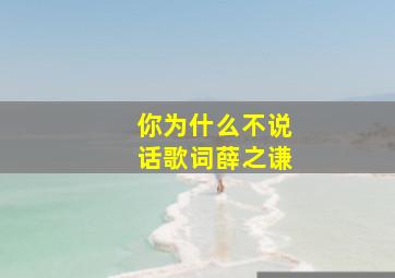 你为什么不说话歌词薛之谦