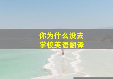 你为什么没去学校英语翻译