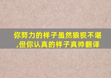 你努力的样子虽然狼狈不堪,但你认真的样子真帅翻译